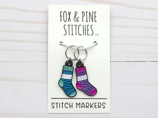  Stitch Markers Warm & Cozy Socks from Fox & Pine Stitches 2/package